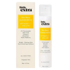 New extra Rice Berry Sunscreen, Spf 50 Pa    , Uva/B, Fast Absorbing, With Niacinamide, Kojic Acid, Vitamin C, Black Rice Water For Bright, Glowing Skin, No White Cast, Light Weight, 50G, All