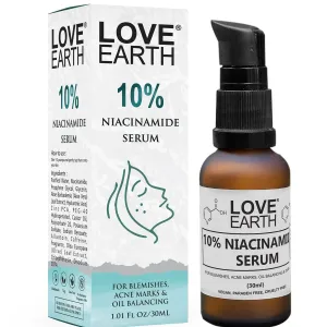 New Love Earth 10% Niacinamide Serum With Aloe Vera And Olive Leaf Extract For Blemishes, Inflammation & Acne Prone Skin 30 ML