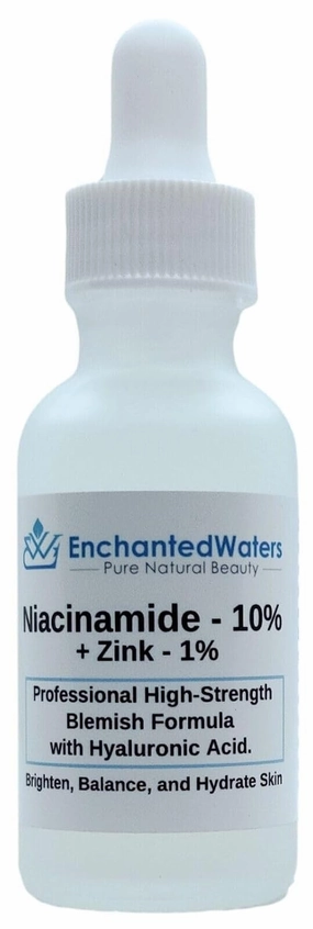 Niacinamide 10%   Zinc 1% Face Serum for Oily, Acne-Prone Skin – High-Strength Blemish and Pore Control Formula with Hyaluronic Acid – Hydrating, Brightening, Balancing – 30ml / 1oz Bottle