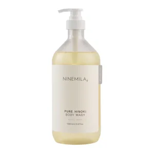 NINEMILA Pure Hinoki White Musk Bath and Shower Soap Cleanser for Body Care - Smooth Exfoliating, Body Acne, PH control, Atopic care Hinoki Essential Oil, Vegan and Sulfate Free 1000ml, 33.8 Fl oz