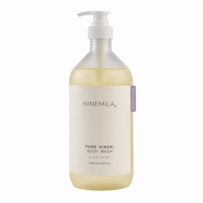 NINEMILA Pure Hinoki Black Berry Bath and Shower Soap Cleanser for Body Care - Smooth Exfoliating, Skin PH control, Atopic care with Hinoki Essential Oil, Vegan and Sulfate Free 1000ml, 33.8 Fl oz