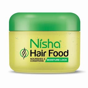 Nisha Hair Food – Nourishing Hair Care with Olive & Coconut Oil and Vitamin E – 200g – For Hair and Scalp – Keeps Scalp Hydrated and Hair Soft All Day – Moisture Lock and Conditioning - 7.05 Ounce