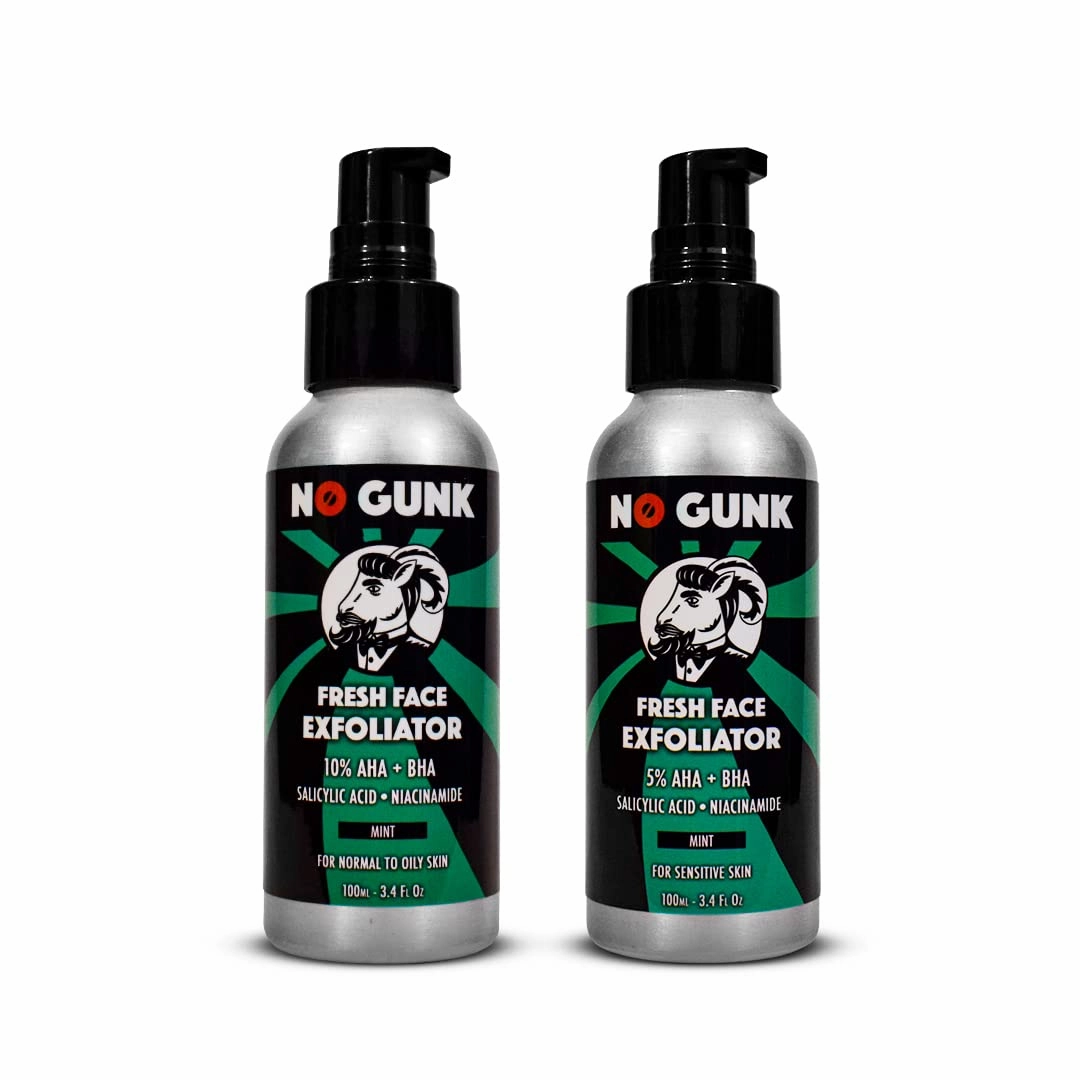 NO GUNK Natural Fresh Face Exfoliator (5% AHA BHA - For Sensitive Skin, 100ml)