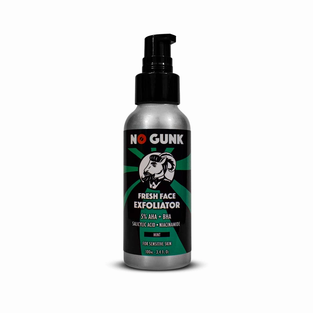 NO GUNK Natural Fresh Face Exfoliator (5% AHA BHA - For Sensitive Skin, 100ml)