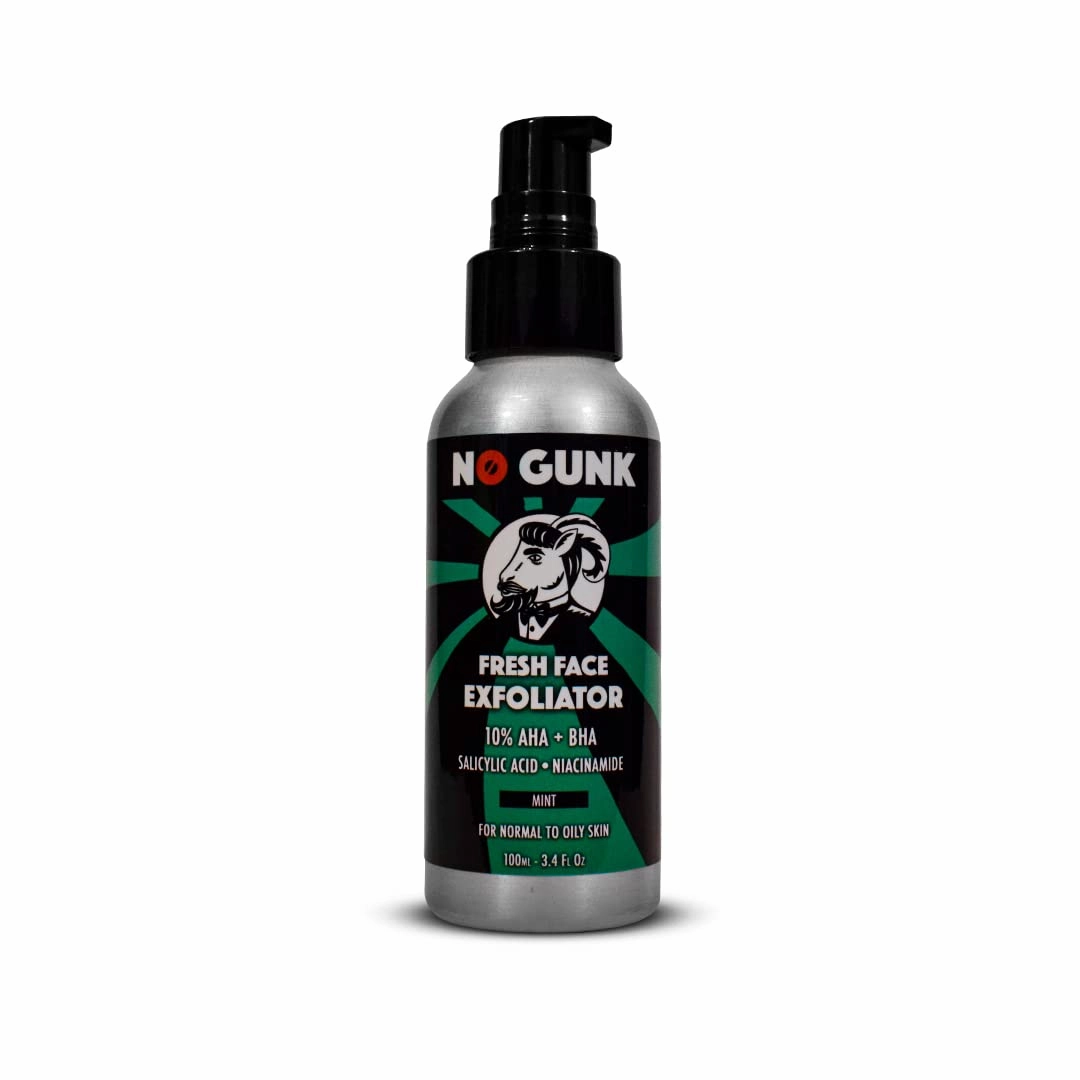 NO GUNK Natural Fresh Face Exfoliator (5% AHA BHA - For Sensitive Skin, 100ml)