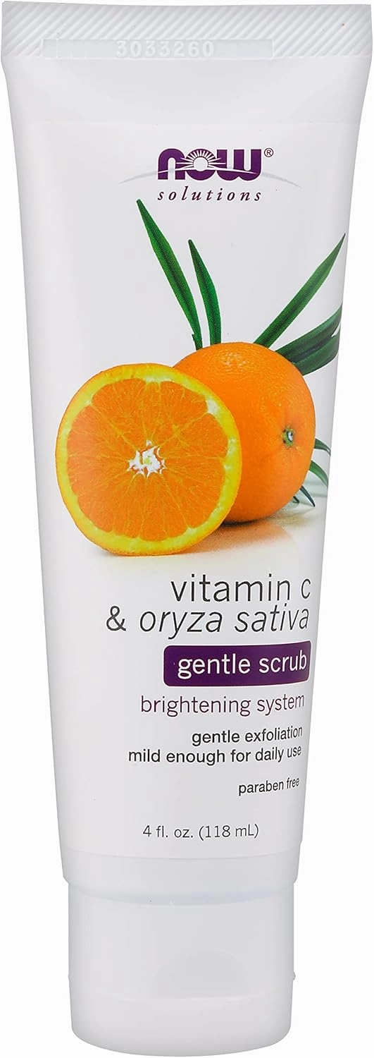 Now Foods Vitamin C & Oryza Sativa Gentle Scrub - 4 fl. oz. 2 Pack