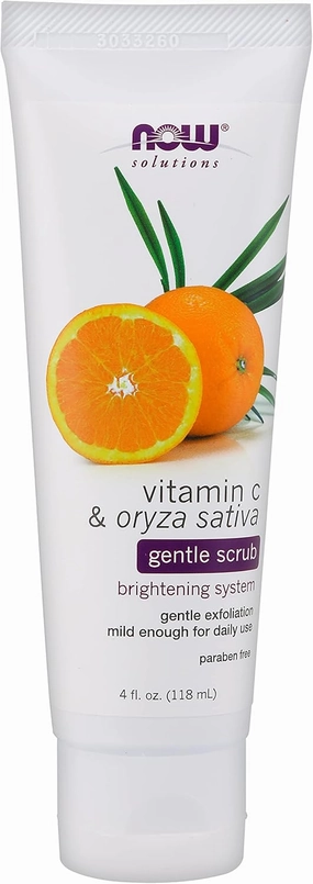 Now Foods Vitamin C & Oryza Sativa Gentle Scrub - 4 fl. oz. 2 Pack