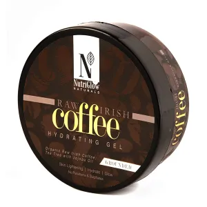 NUTRIGLOW NATURAL'S Coffee Hydrating Gel, Organic Raw Irish Coffee, Tea Tree & Jojoba Oil, Skin Lighting, Hydrating & Glowing Skin, Vegan, Non-Greasy, No Parabens & Sulphates, 7.05 Oz