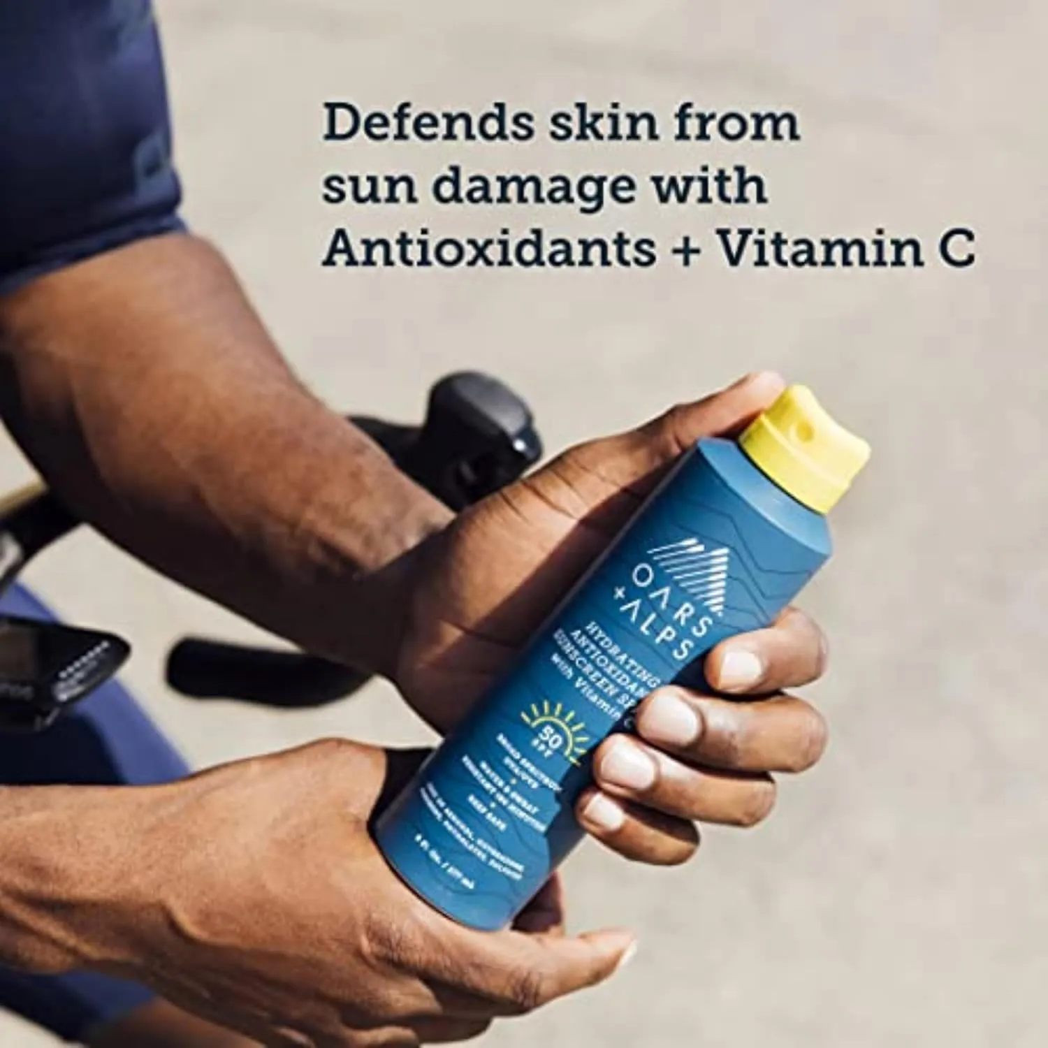 Oars   Alps Sunscreen Spray for Face & Body, SPF 50 Spray Sunscreen Infused with Vitamin C & Antioxidants, No White Residue, Water & Sweat Resistant, All Skin Types, Lightweight, Hydrating, 6oz, 2pk