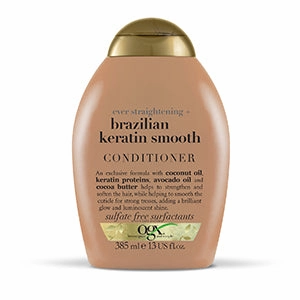 OGX Shampoo And Conditioner Ever Straightening With Brazilian Keratin Smooth 385Ml Pack Of 2