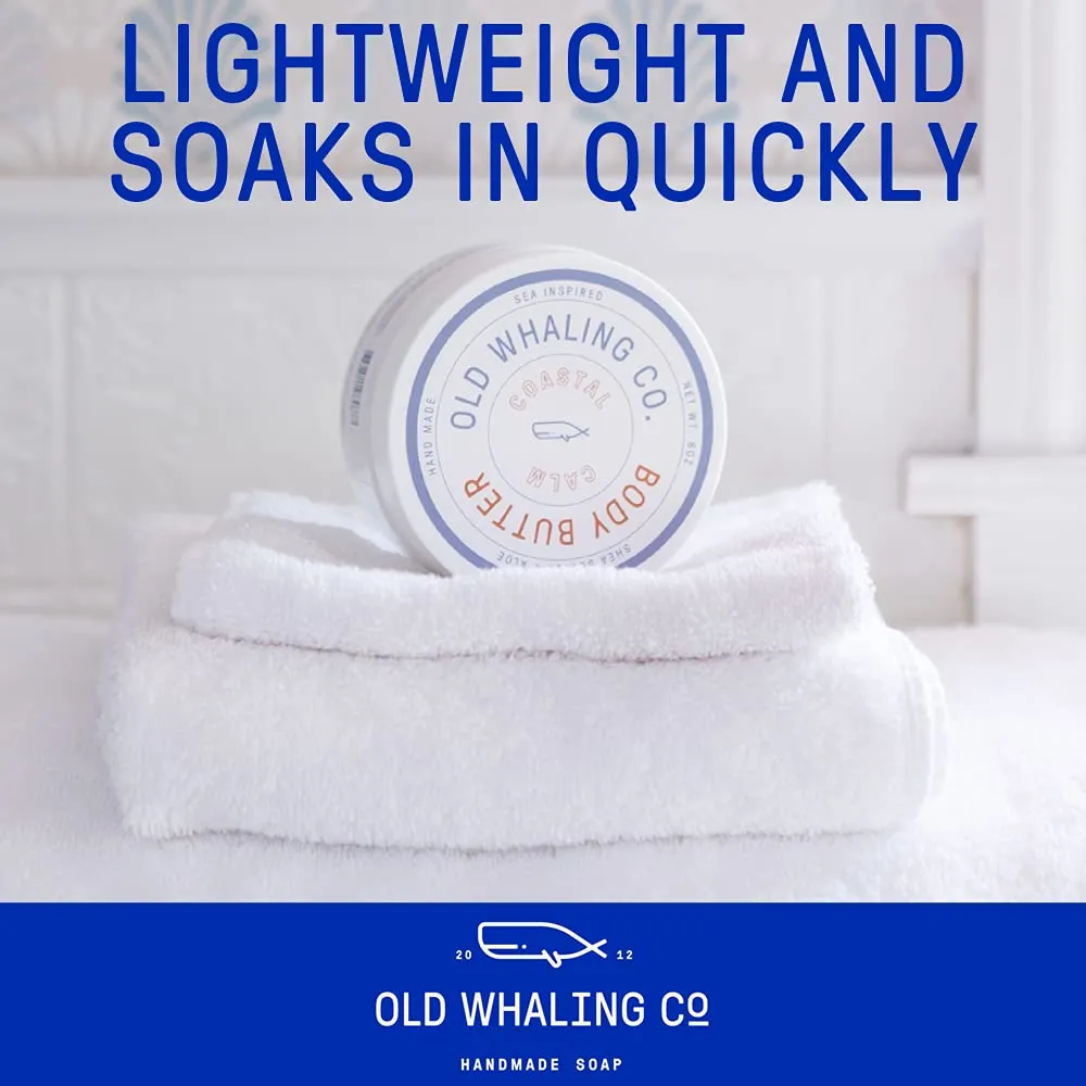 Old Whaling Co Coconut Milk Body Butter 2 Pack – Soothing Cream with Shea Butter, Aloe and Sunflower Oil – Tropical, Floral Scent, 8oz Jars, Set of 2