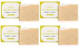 Old Whaling Co Seaweed and Sea Salt Handmade Bar Soap 4 Pack – Face, Hand and Body Wash - Moisturizing Olive Oil Bath Soap – Sea Spray, Bergamot and Sand Jasmine Scent, 5 oz Each