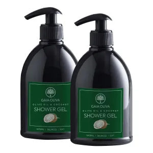 Olive Oil Shower Gel – Natural Body Wash with Coconut, Hydrating, Moisturizing Body Wash for Women & Men, Plant-based Bath & Shower Gel for Dry Skin, 16.9 Fl Oz (Pack Of 2)