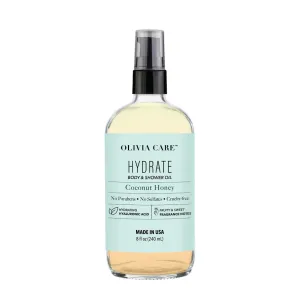 Olivia Care Body Oil Shower Oil Vegan & Natural | Hydrating & Moisturizing - Infused with VITAMIN E, K & Omega Fatty Acids - Refreshing Fragrance - Reduce Dry Skin (Coconut Honey)