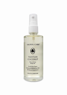 Olivia Care Tahitian Coconut Nourishing Body Oil, 4 fl oz, For All Skin Types