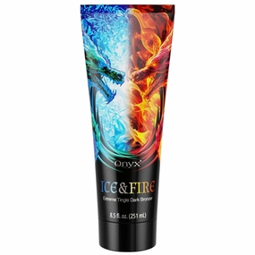Onyx Ice & Fire Extreme Tingle Dark Bronzer | Tanning Bed Lotion | Hot & Fierce Fantasy Dragons Inspired Tan | Frostburn Bronzing Journey to Deep Color | Draconic Heat Ritual | Arctic Glow Enhancer