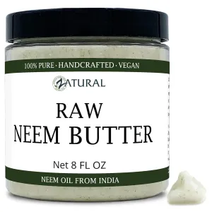 Organic Neem Butter-Coconut Oil, Neem Oil, Neem Leaf, Marula Oil, Kokum Butter, Rosemary, For Sensitive Skin, Itchy Skin, 8 oz.