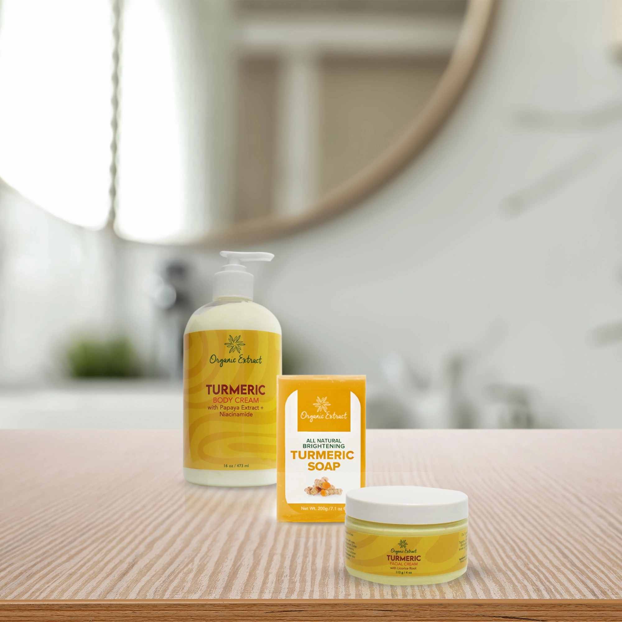 Organic Extract Turmeric Face and Body Kit For Radiance Glow