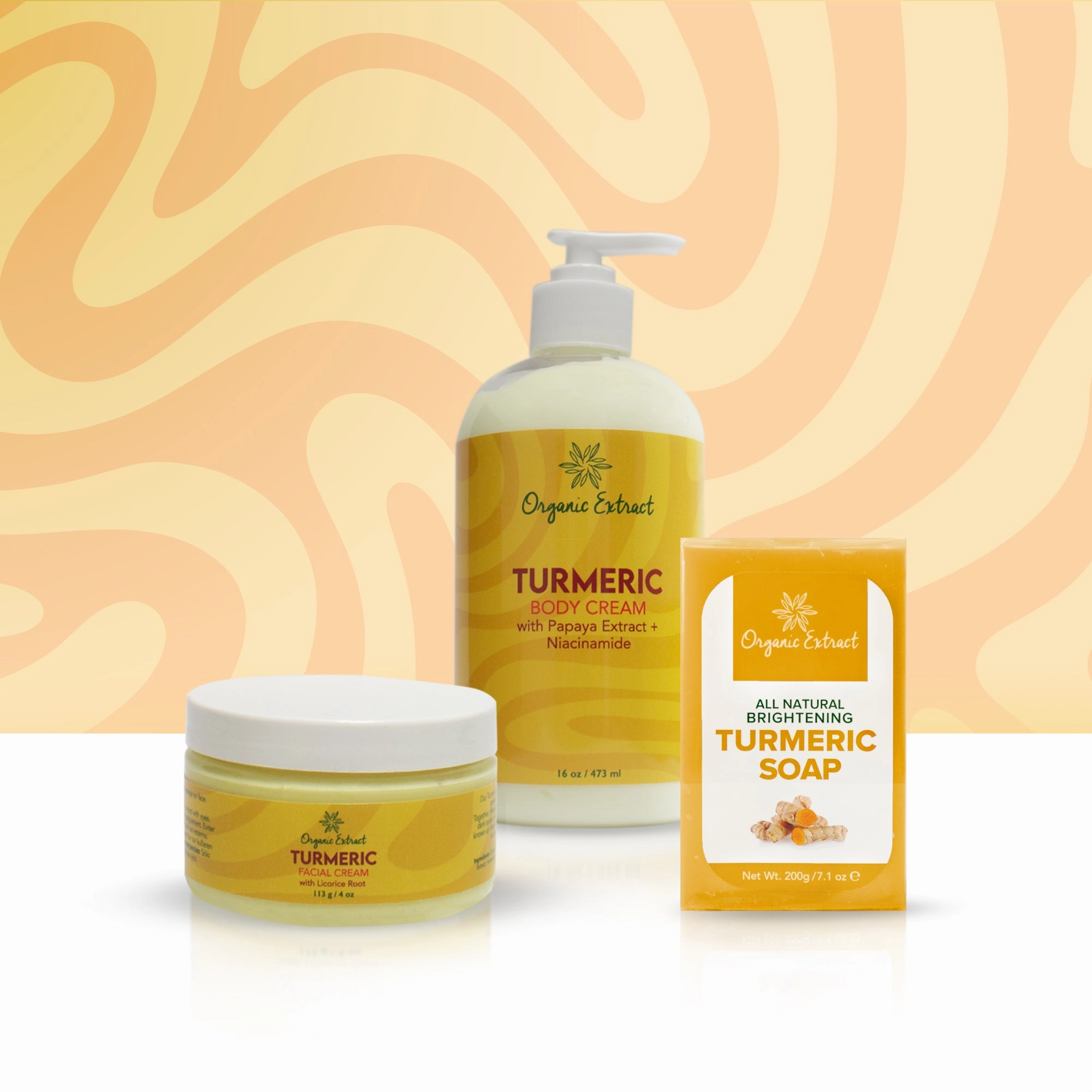 Organic Extract Turmeric Face and Body Kit For Radiance Glow