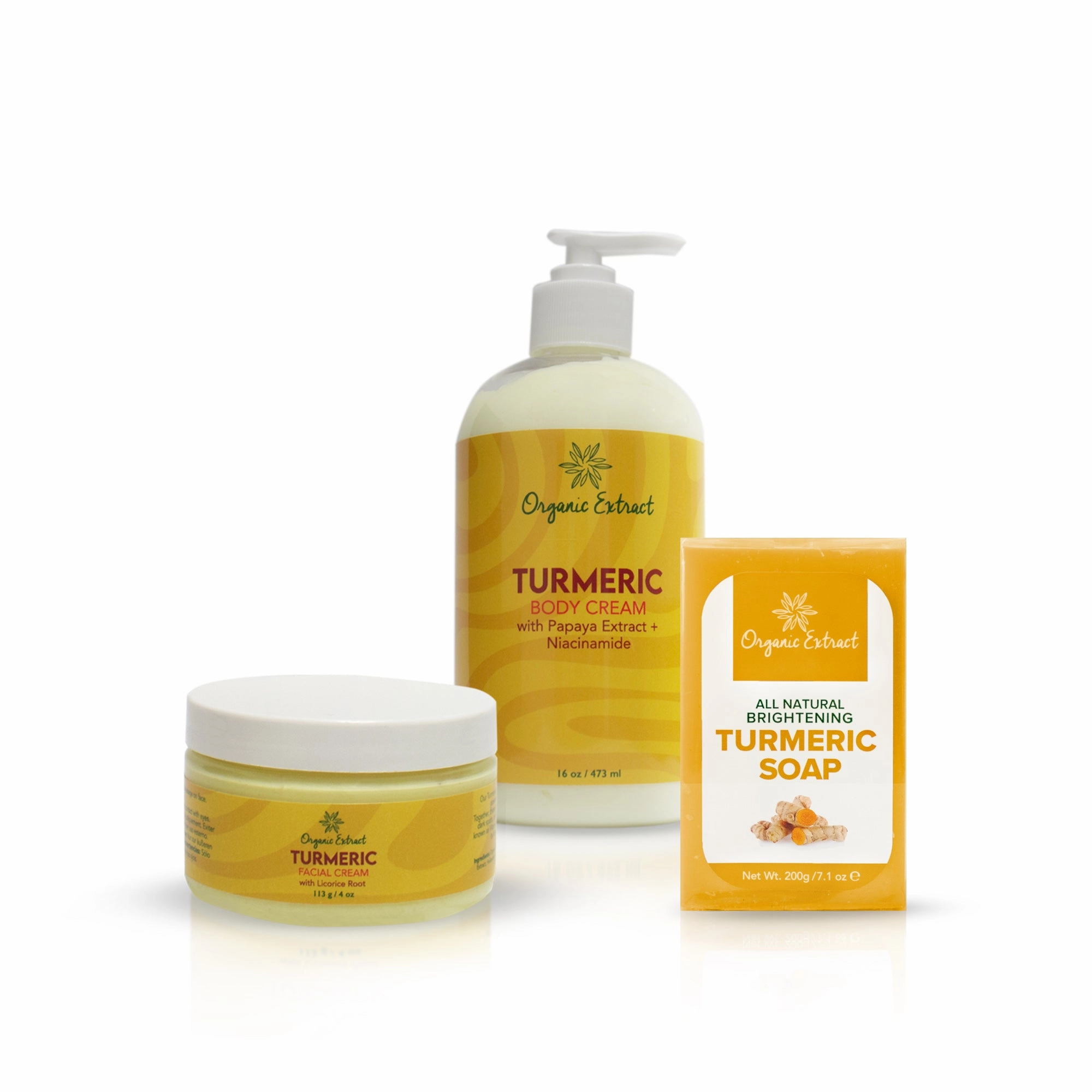 Organic Extract Turmeric Face and Body Kit For Radiance Glow