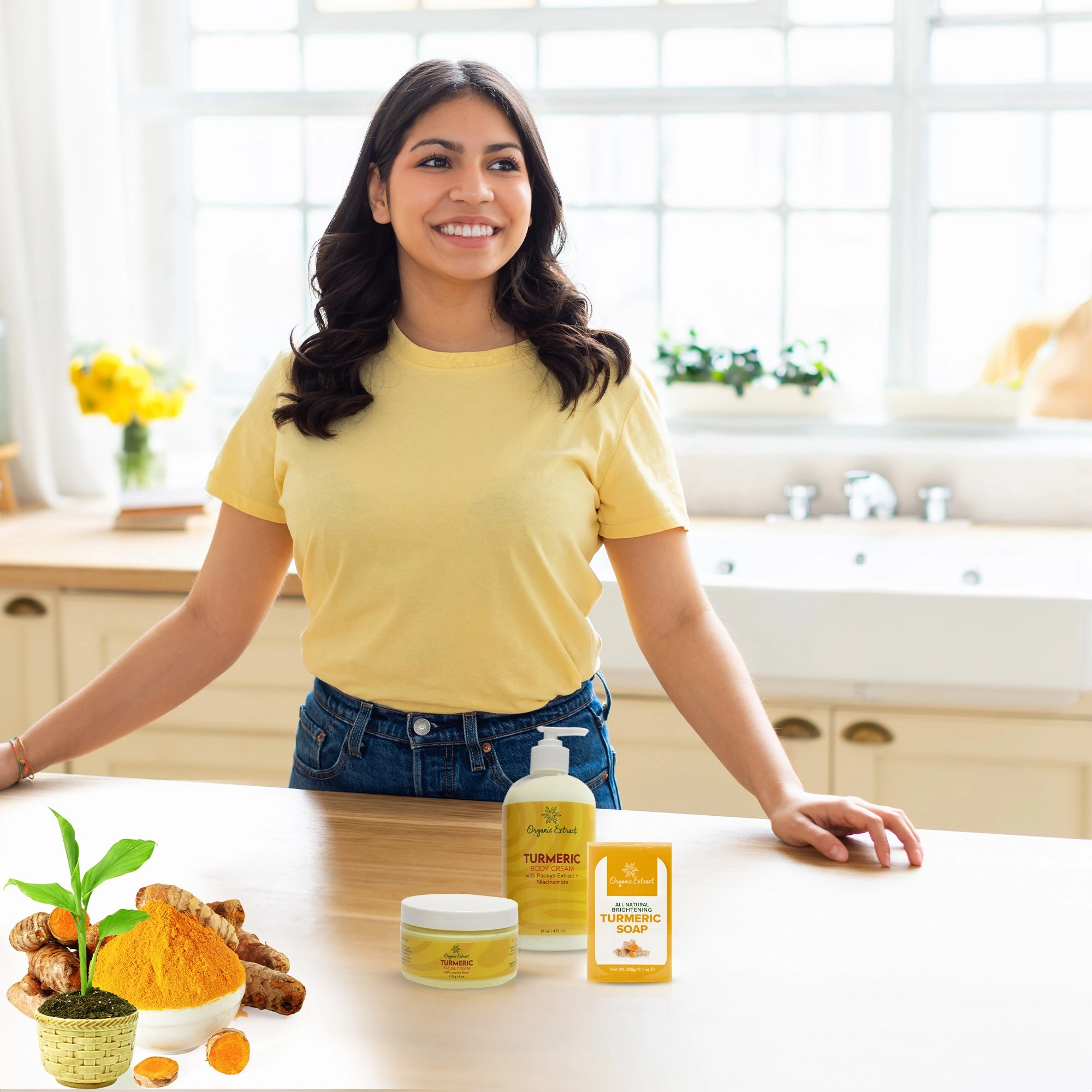 Organic Extract Turmeric Face and Body Kit For Radiance Glow