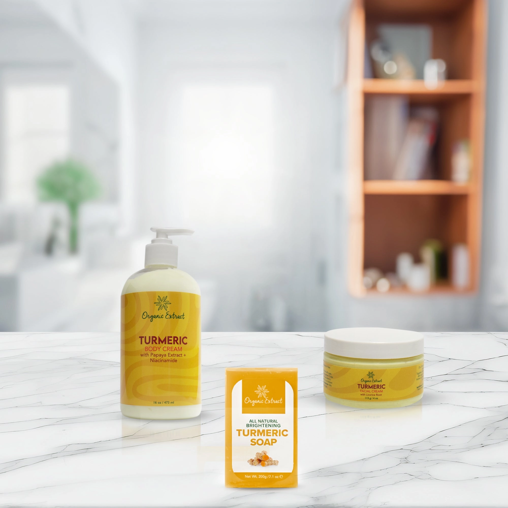 Organic Extract Turmeric Face and Body Kit For Radiance Glow