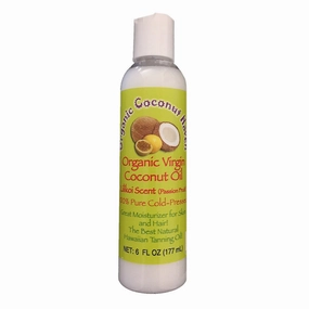 Organic Virgin Coconut Oil Pure-Cold Pressed 6oz. Lilikoi Scent for Skin & Hair