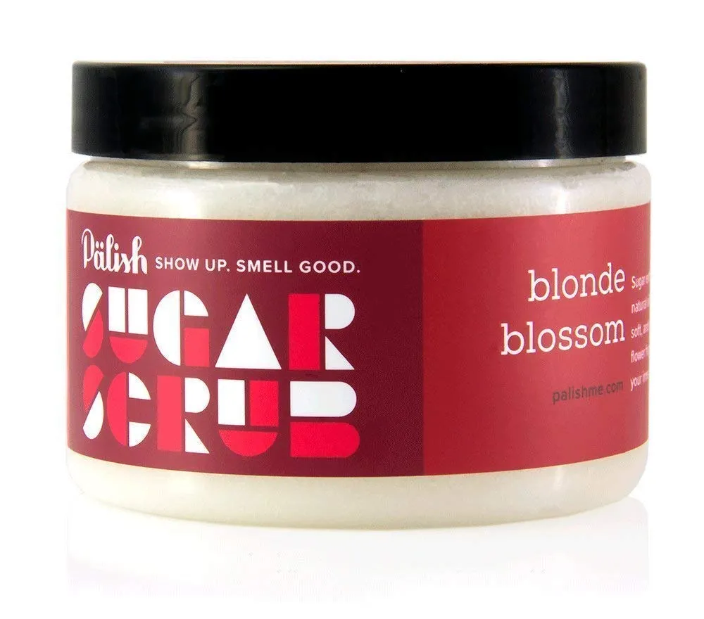 Palish Ultra Hydrating and Exfoliating Sugar Scrub | Natural | Paraben Free, Vegan, Cruelty Free | 12 Oz | Blonde Blossom