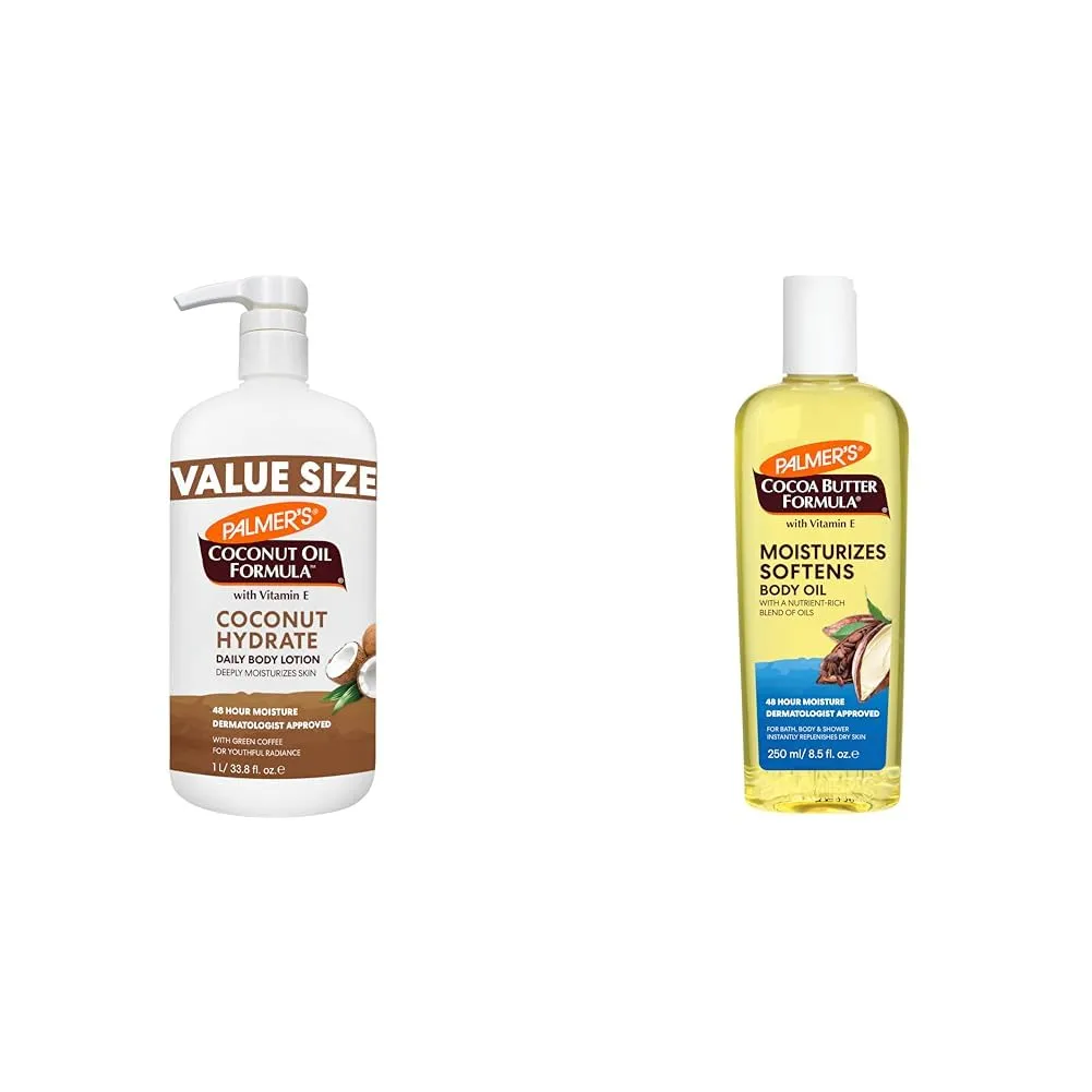 Palmer's Coconut Oil Formula Body Lotion for Dry Skin & Cocoa Butter Moisturizing Body Oil with Vitamin E