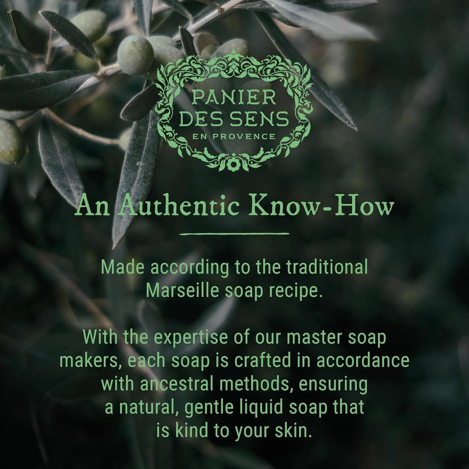 Panier des Sens - Liquid Hand Soap - Almond Hand Wash - French Marseille Moisturizing Hand Soap with Coconut Oil - Refillable Kitchen - 96% Natural Ingredients -16.9 Fl.oz