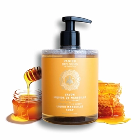 Panier des Sens - Liquid Hand Soap - Honey Hand Wash - French Marseille Moisturizing Hand Soap with Coconut Oil - Refillable Kitchen & Bathroom Hand Soap - 97% Natural Ingredients -16.9 Fl.oz