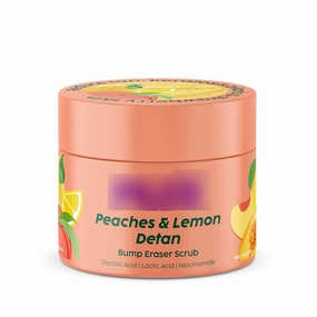 Peaches & Lemon Detan Bump Eraser Scrub (200g) | Removes Tan & Restores Skin’s Moisture, Reduces Dark Spots, Uneven Skin Tone, & Reveals Softer Smoother Skin