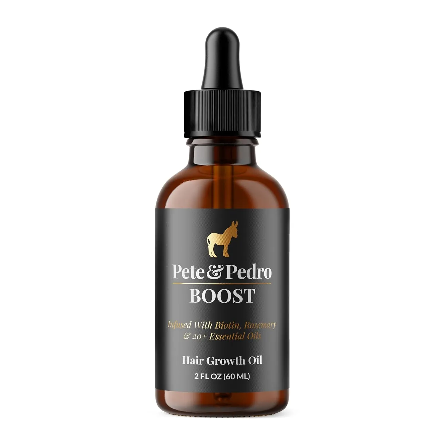 Pete & Pedro BOOST Hair & Beard Growth Serum Strengthening Oil For Men & Women - With Rosemary, Biotin & 20  Natural Essential Oils | Shark Tank Featured, 2 oz.