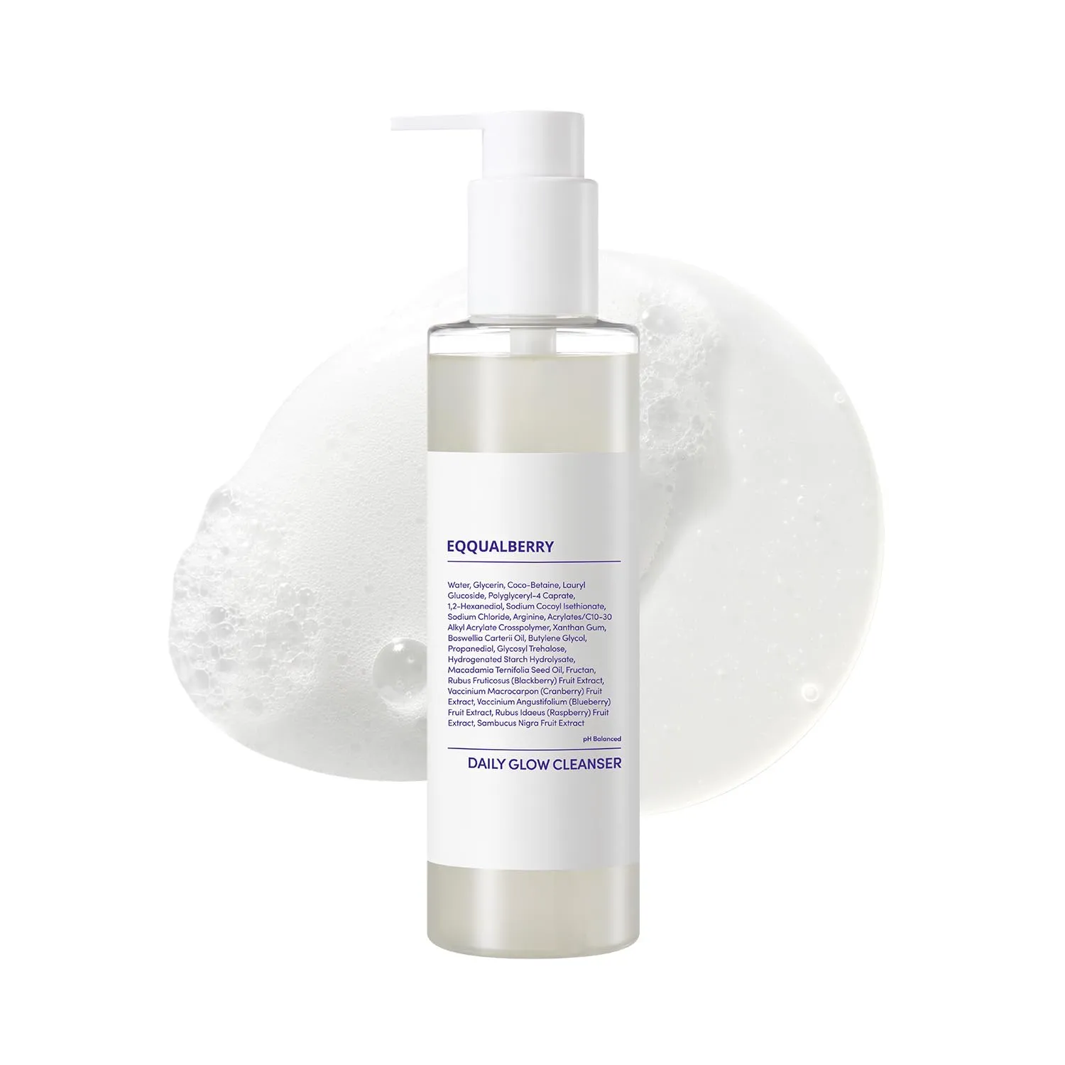 pH Balanced Daily Glow Gel Cleanser 7.1 fl oz. 210ml Moisturizing finish, Gentle Gel Cleaning, Korean Skincare EWG Green