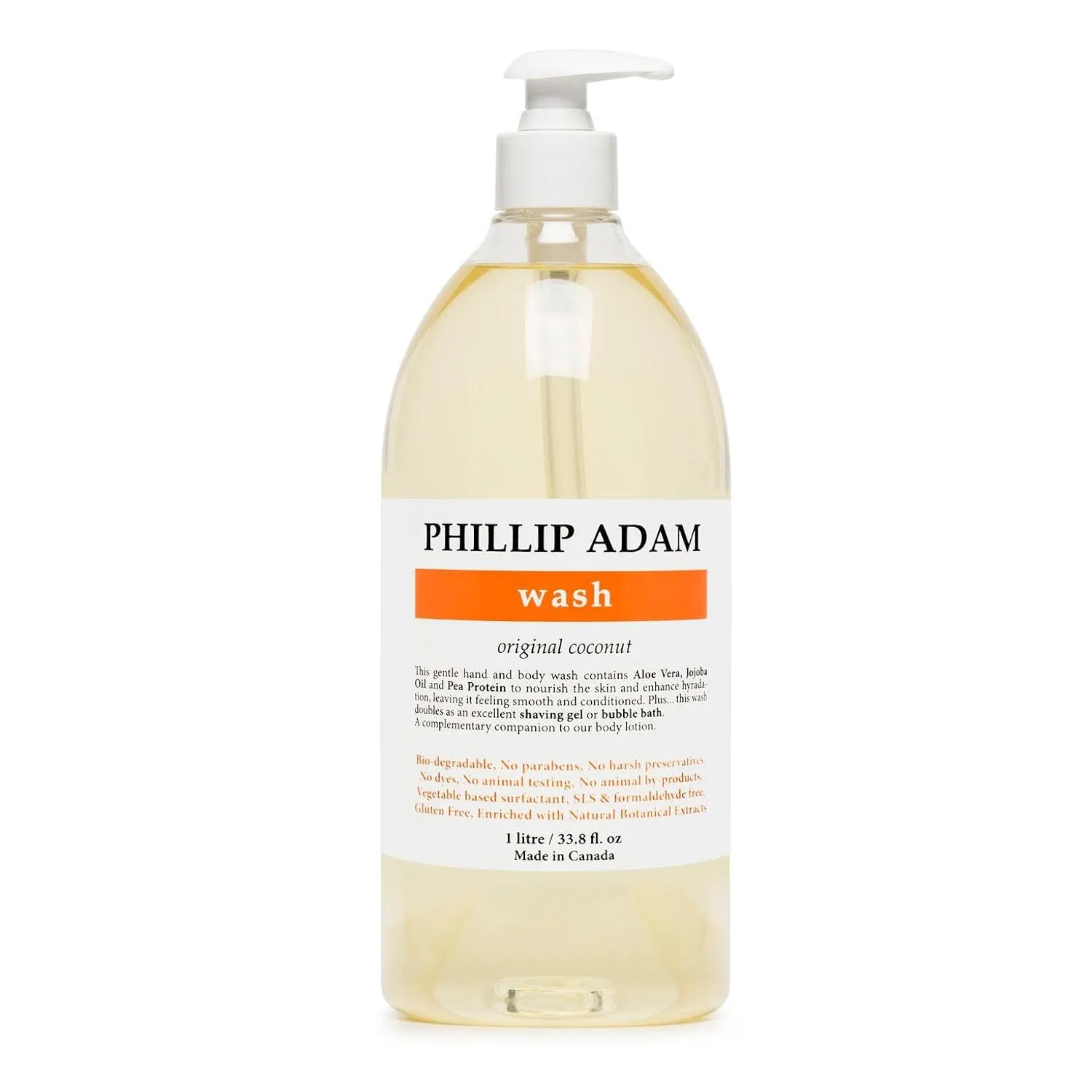 Phillip Adam Coconut Hand and Body Wash - Gentle and Hydrating - For All Skin Types - Sulfate Free and Paraben Free - 33.8 Fl Oz