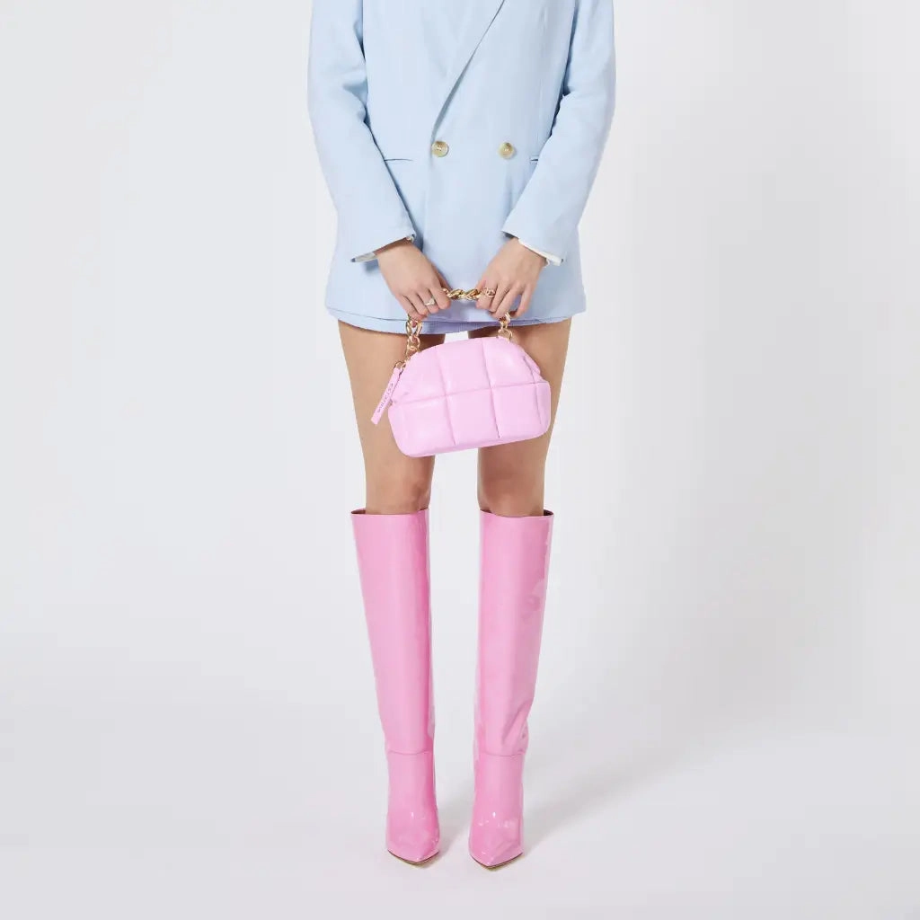 Pink Quilted Makeup Clutch Bag - The BABEE