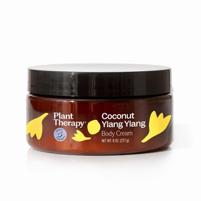 Plant Therapy Coconut Ylang Ylang Body Cream 8 oz Moisturize & Uplift, Restore Softness & Hydration, Vitamins and Antioxidants to Soften, Smooth, and Firm Skin