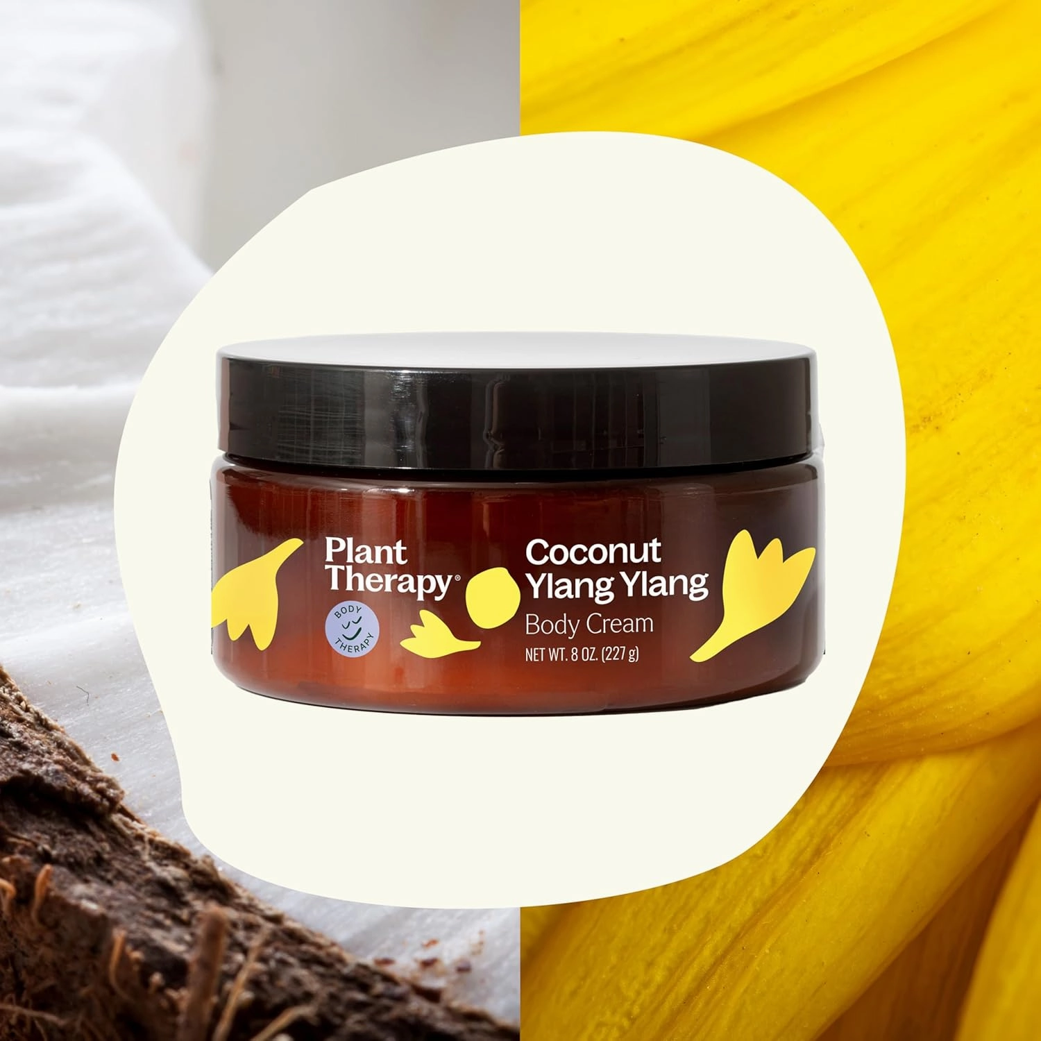Plant Therapy Coconut Ylang Ylang Body Cream 8 oz Moisturize & Uplift, Restore Softness & Hydration, Vitamins and Antioxidants to Soften, Smooth, and Firm Skin