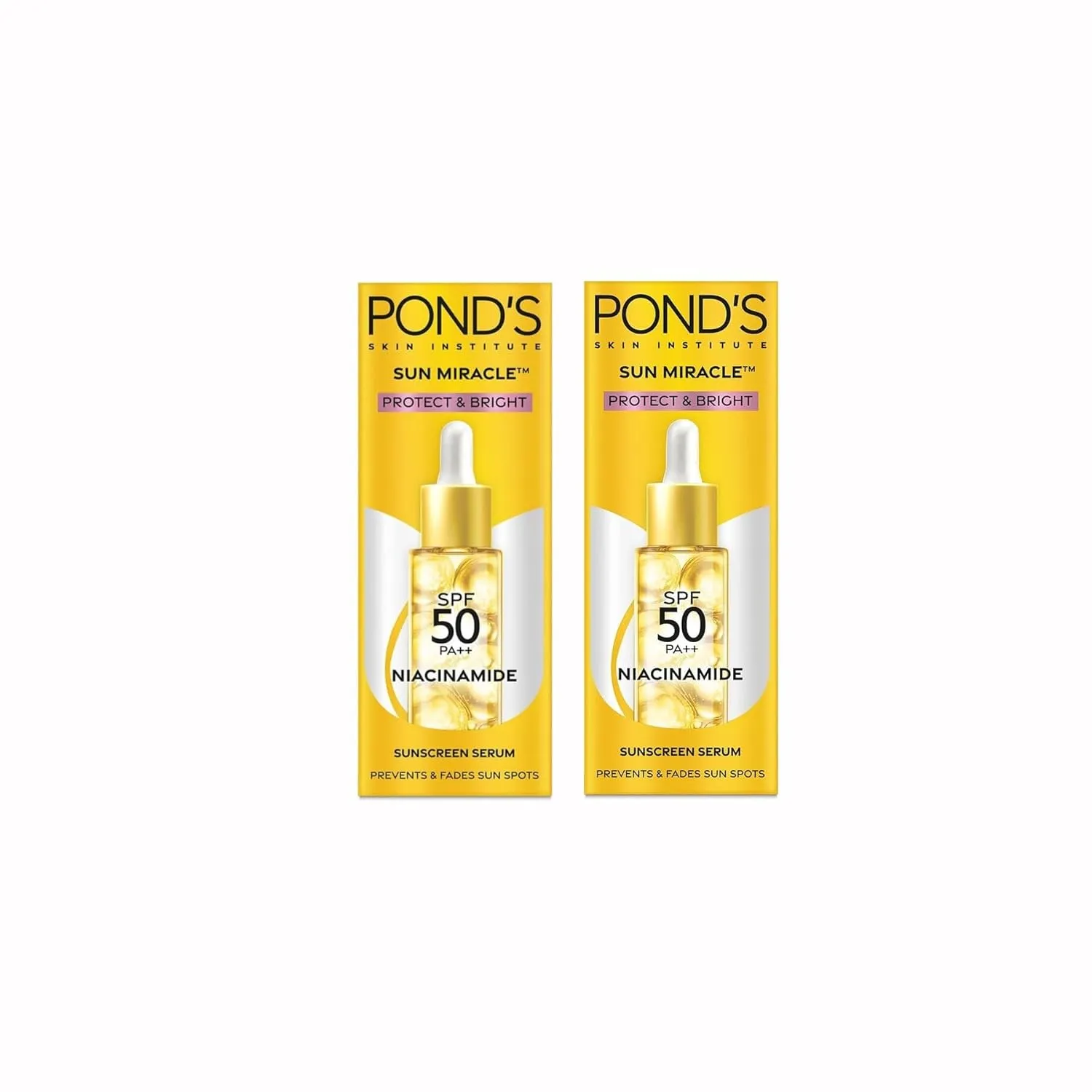 PONDD-S Sun Miracle Sunscreen Serum, SPF 50 PA  , 1.25% Niacinamide, No White Cast, 14ml (Pack of 2) 28 ML Net.