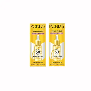 PONDD-S Sun Miracle Sunscreen Serum, SPF 50 PA  , 1.25% Niacinamide, No White Cast, 14ml (Pack of 2) 28 ML Net.