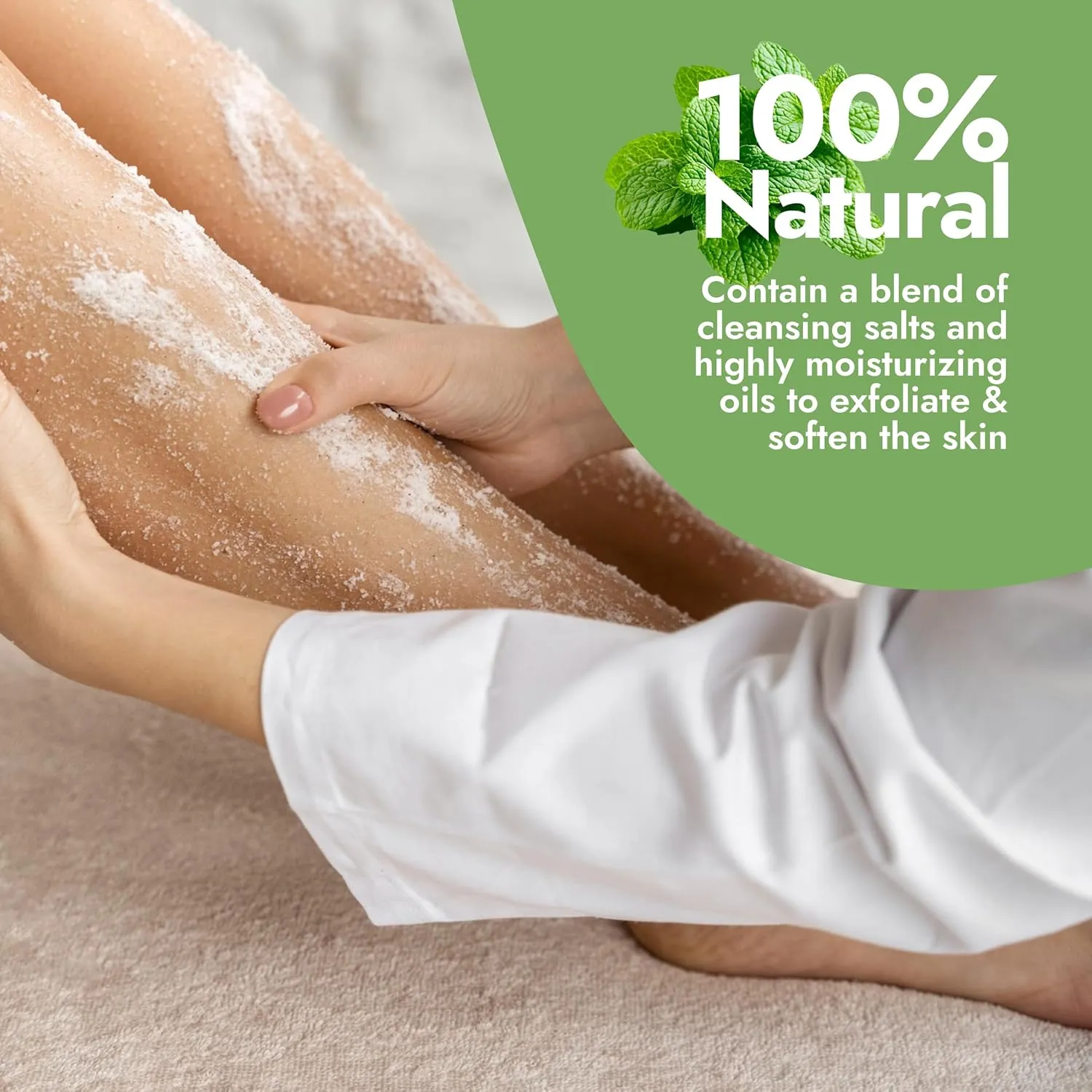 Premium Taza Peppermint Dead Sea Salt Scrub, 473 ml 24 oz (670 g) Exfoliates Your Skin Leaving it Soft and Hydrated Contains: Coconut Oil, Shea Butter, Grapeseed Oil, Sweet Almond Oil, 26 Minerals