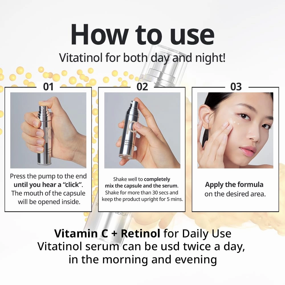 PRIMERA (PRMR) 𝐘𝐨𝐮𝐭𝐡 𝐑𝐚𝐝𝐢𝐚𝐧𝐜𝐞 𝐕𝐢𝐭𝐚𝐭𝐢𝐧𝐨𝐥 𝐒𝐞𝐫𝐮𝐦 - Retinol with Vitamin C Bundle SET VitaminC, Korean Skin Care, Moisturizing, Shiny, Elastic, Lifting, 0.7 oz (21 g *2)