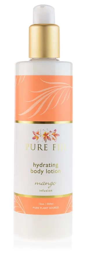 PURE FIJI Body Lotion Hydrating - Moisturizing Lotion for Dry Skin with Coconut Milk and Vitamin E, Organic Body Lotion For Women and Men, Mango Scent, 12 oz