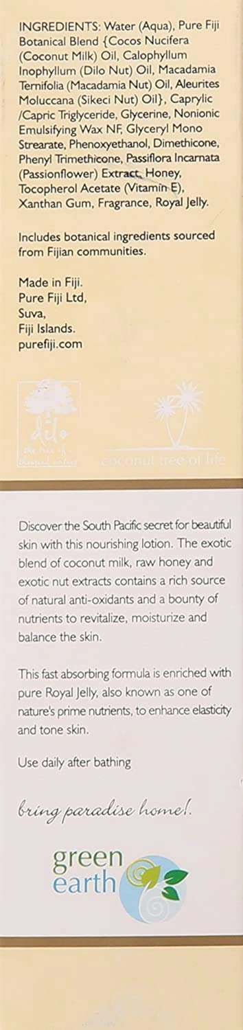 PURE FIJI Body Lotion Hydrating - Moisturizing Lotion for Dry Skin with Coconut Milk and Vitamin E, Organic Body Lotion For Women and Men, Coconut Milk and Honey Scent, 3 oz