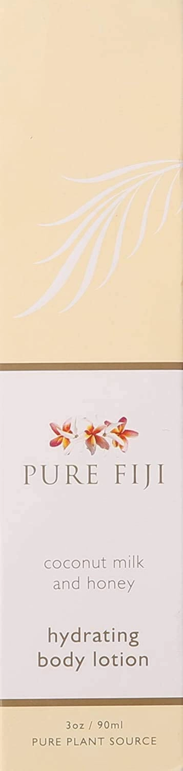 PURE FIJI Body Lotion Hydrating - Moisturizing Lotion for Dry Skin with Coconut Milk and Vitamin E, Organic Body Lotion For Women and Men, Coconut Milk and Honey Scent, 3 oz