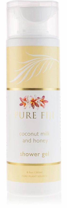PURE FIJI Coconut Body Wash & Shower Gel - Body Wash For Women and Men Rich Natural Oils for Moisturizing Body& Hair, Bath & Shower Gels for All Type Skin, Coconut Milk and Honey, 8.5 oz