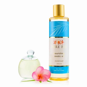 PURE FIJI Nourishing Exotic Body Oil - Natural Coconut Oil for Skin in Bath & SPA with Vitamin E - Body Oil, Massage Oil, Body Lotion For Women and Men, Coconut, 8oz