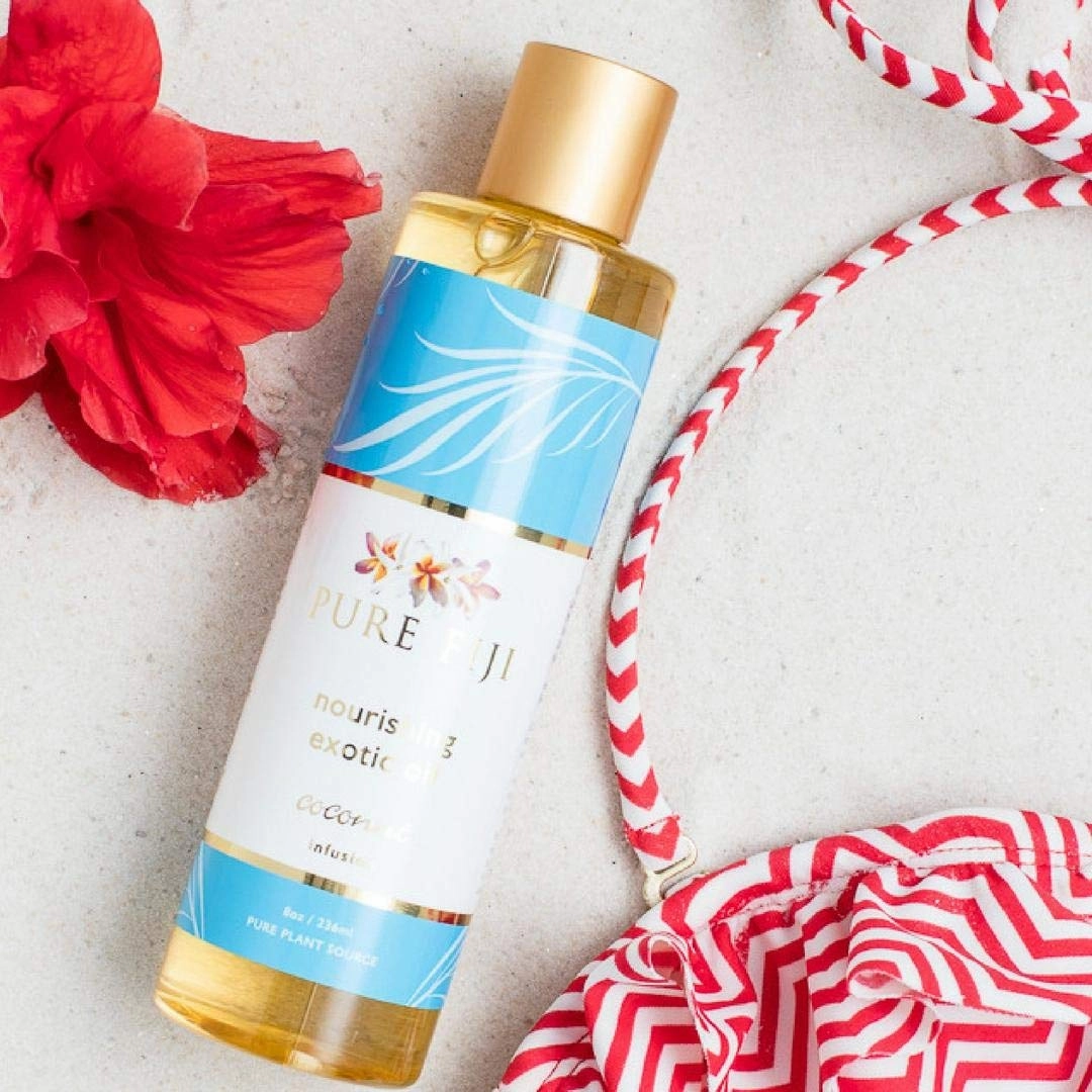 PURE FIJI Nourishing Exotic Body Oil - Natural Coconut Oil for Skin in Bath & SPA with Vitamin E - Body Oil, Massage Oil, Body Lotion For Women and Men, Coconut, 8oz