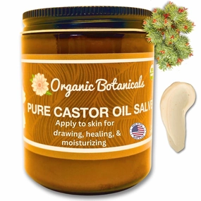 Pure Organic Castor Oil Salve - Unrefined Hexane-Free Moisturizer for Skin, Body & Face - Infused with Shea Butter for Deep Hydration - Natural Care Cream - Acne & Fine Lines, 8 oz