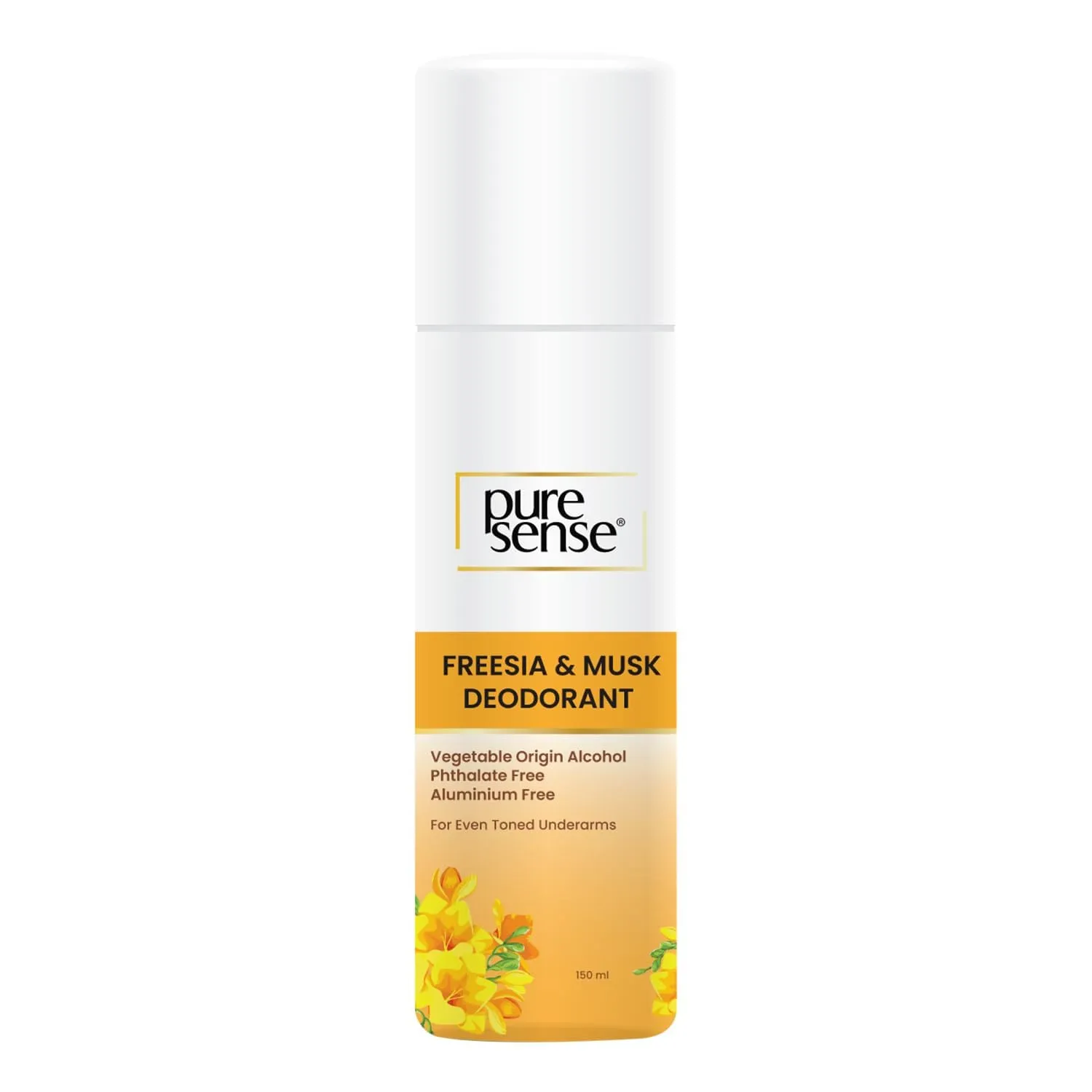 Pur.e,Sense Freesia & Musk Whitening Deodorant with Gycolic Acid & Niacinamide for Women 150ml